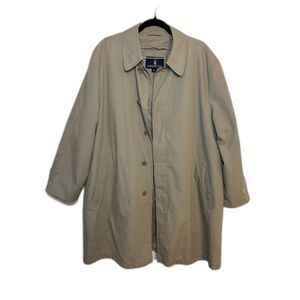 Women's London Fog Tan Khaki Trench Over Coat Size LARGE